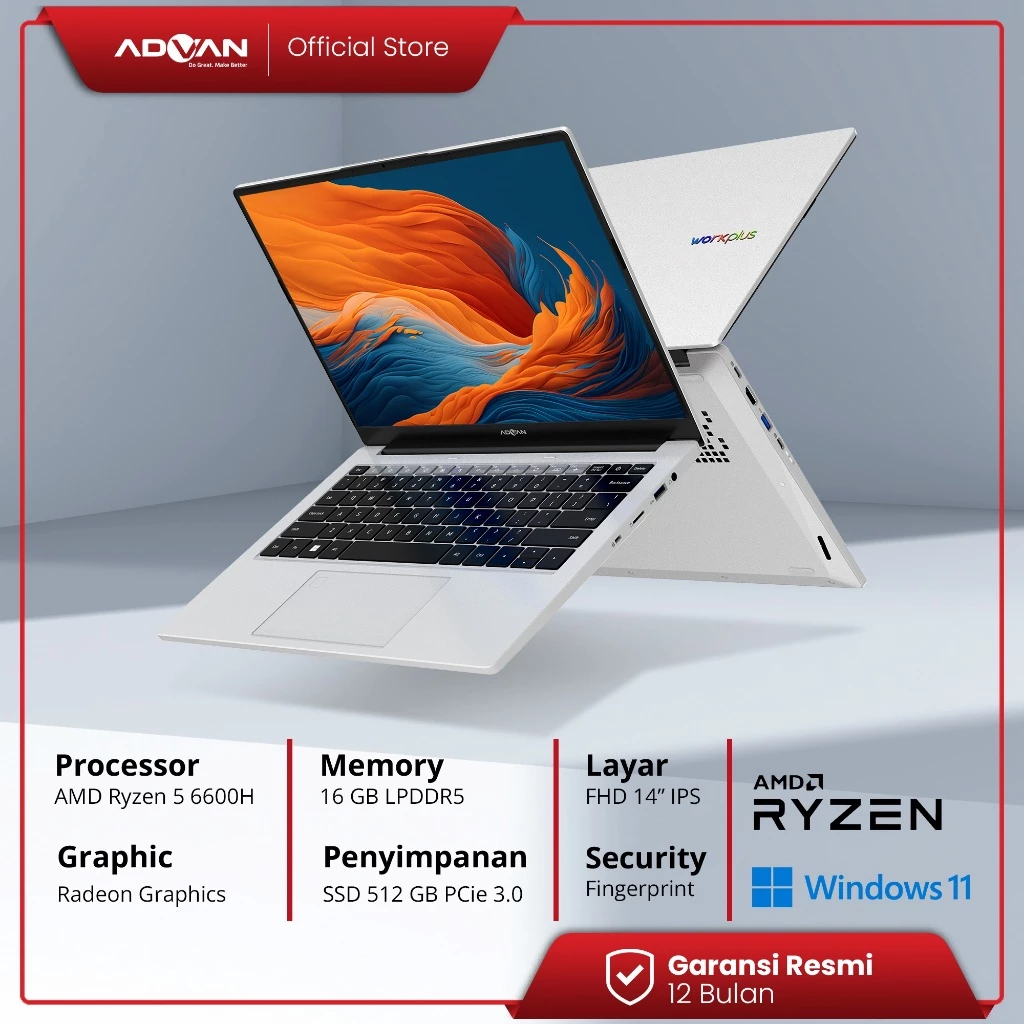 Review ADVAN Laptop Workplus Ryzen 5 6600H – Laptop Ringan Bertenaga untuk Profesional